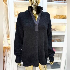 Eddie Bauer Plushy Cozy Black Sweater Jacket Soft NWOT M barefoot dreams vibes